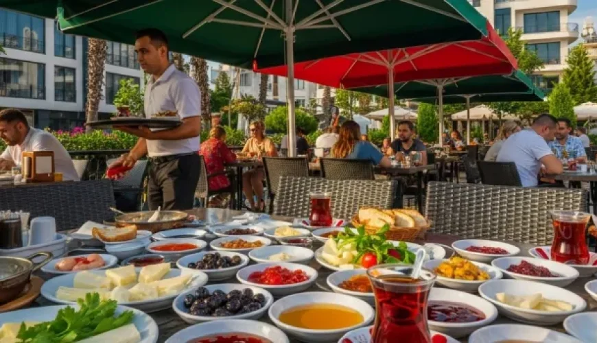 Kepez Kahvaltı mekanları popüler serpme kahvaltı örneği.