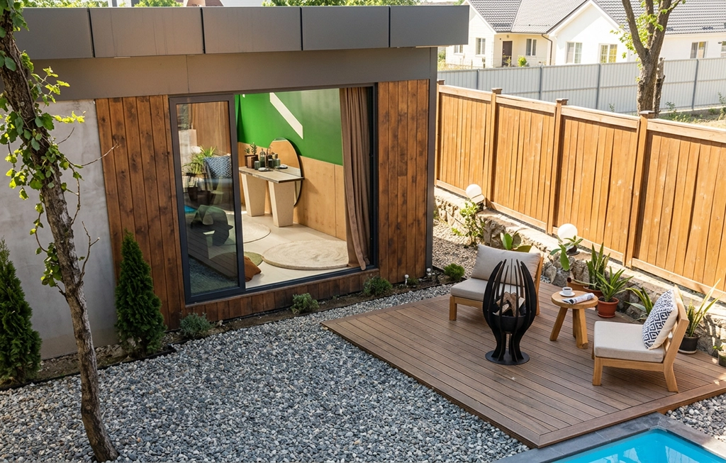 Korunaklı Havuzlu ve Gömme Jakuzili Tek Katlı Modern Süit | GV109